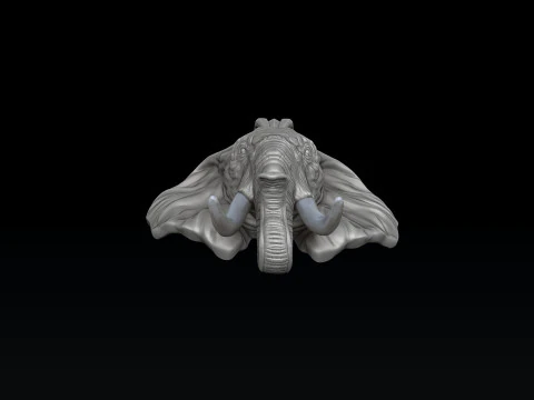 Elephant Head Pendant 3D print model 3D Print Model