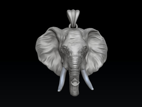 Elephant Head Pendant 3D print model 3D Baskı Modeli