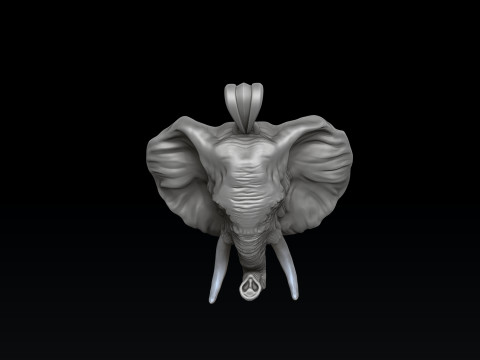 Elephant Head Pendant 3D print model 3D Baskı Modeli