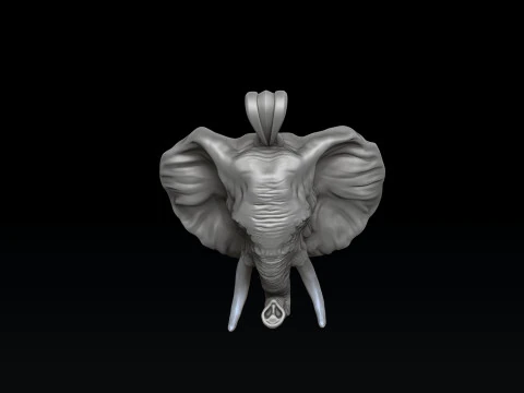 Elephant Head Pendant 3D print model 3D Print Model