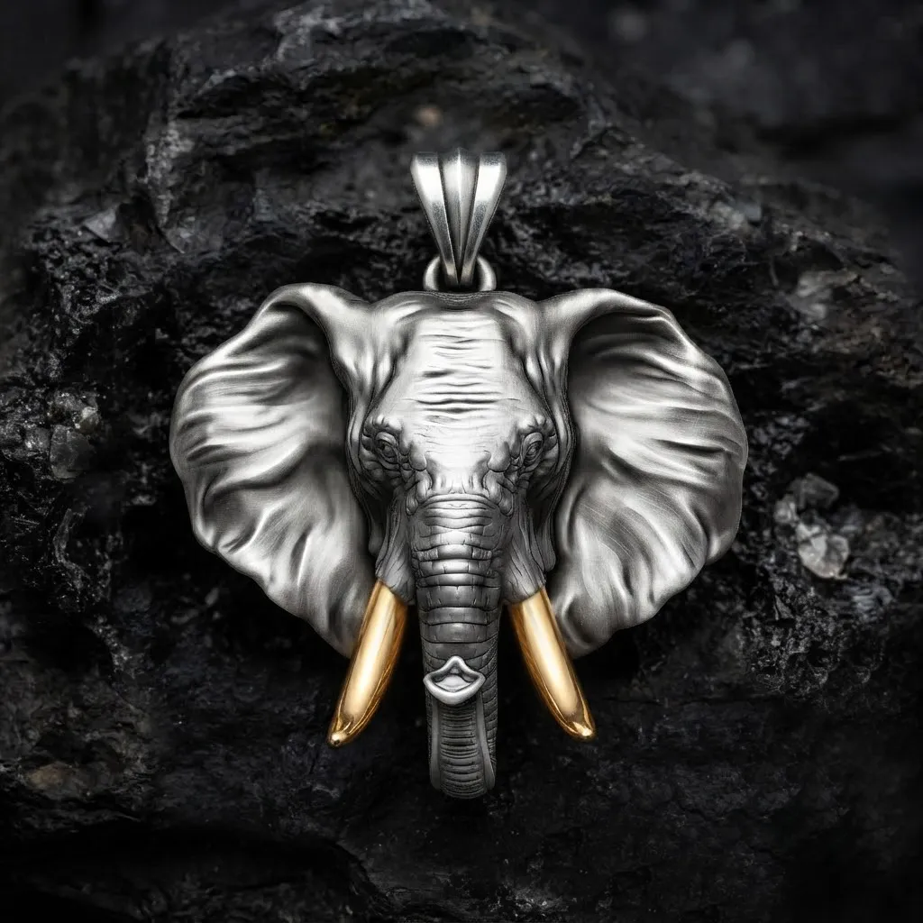 Elephant Head Pendant 3D print model 3D Print Model .c4d .max .obj .3ds .fbx .stl .blend 