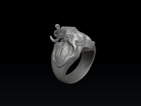 Elephant Head Ring 3D print model 3D प्रिंट मॉडल