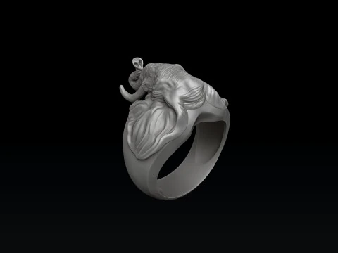 Elephant Head Ring 3D print model 3D Print Model