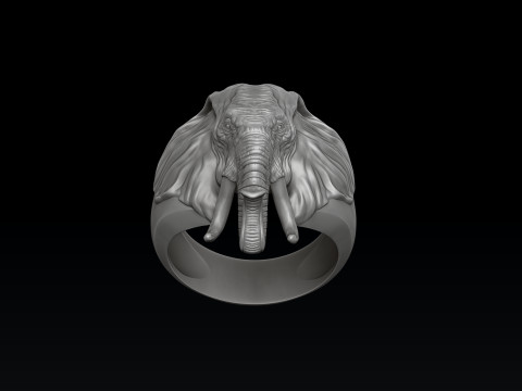 Elephant Head Ring 3D print model 3D प्रिंट मॉडल