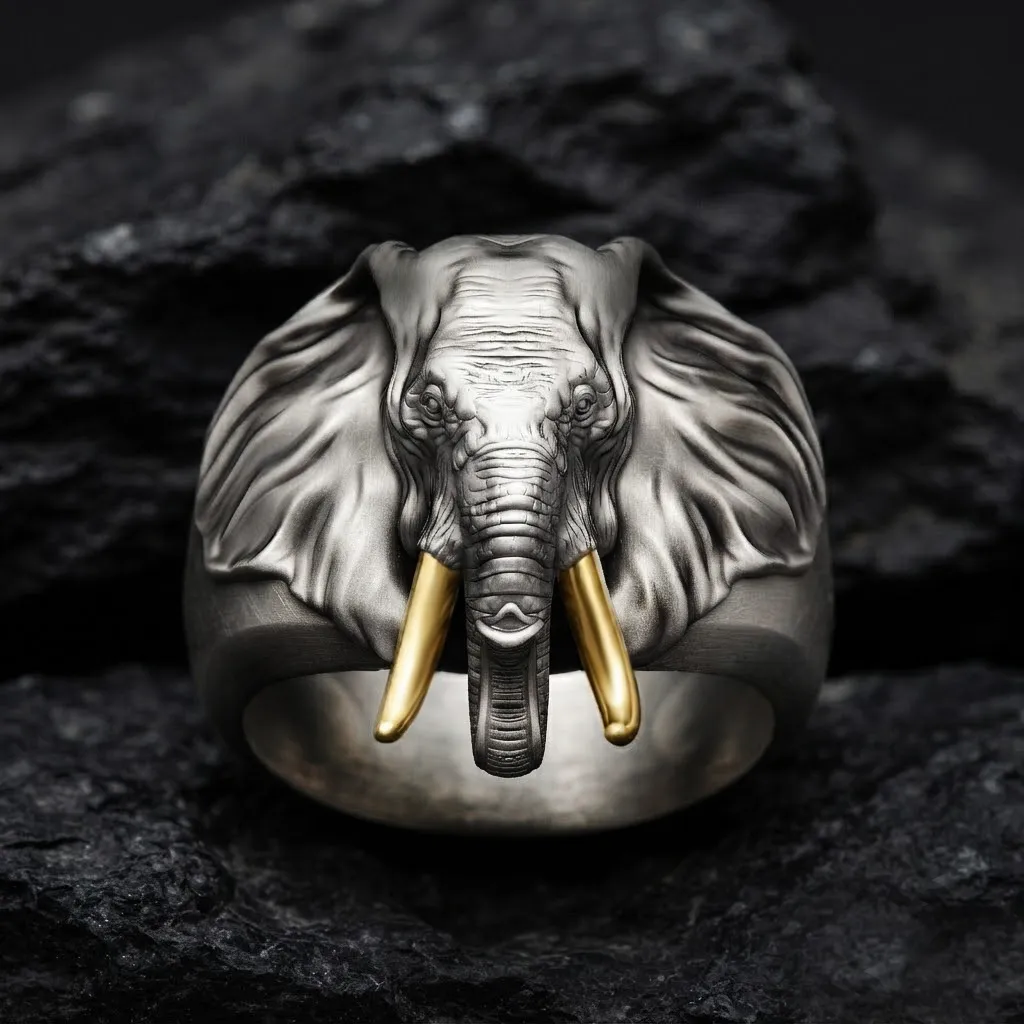 Elephant Head Ring 3D print model 3D Print Model .c4d .max .obj .3ds .fbx .stl .blend 