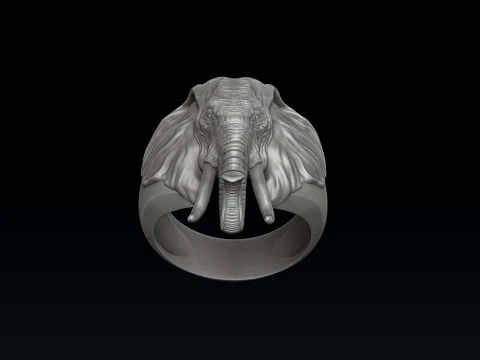 Elephant Head Pendant Ring Jewelry Collection 3D print models 3D Print Model