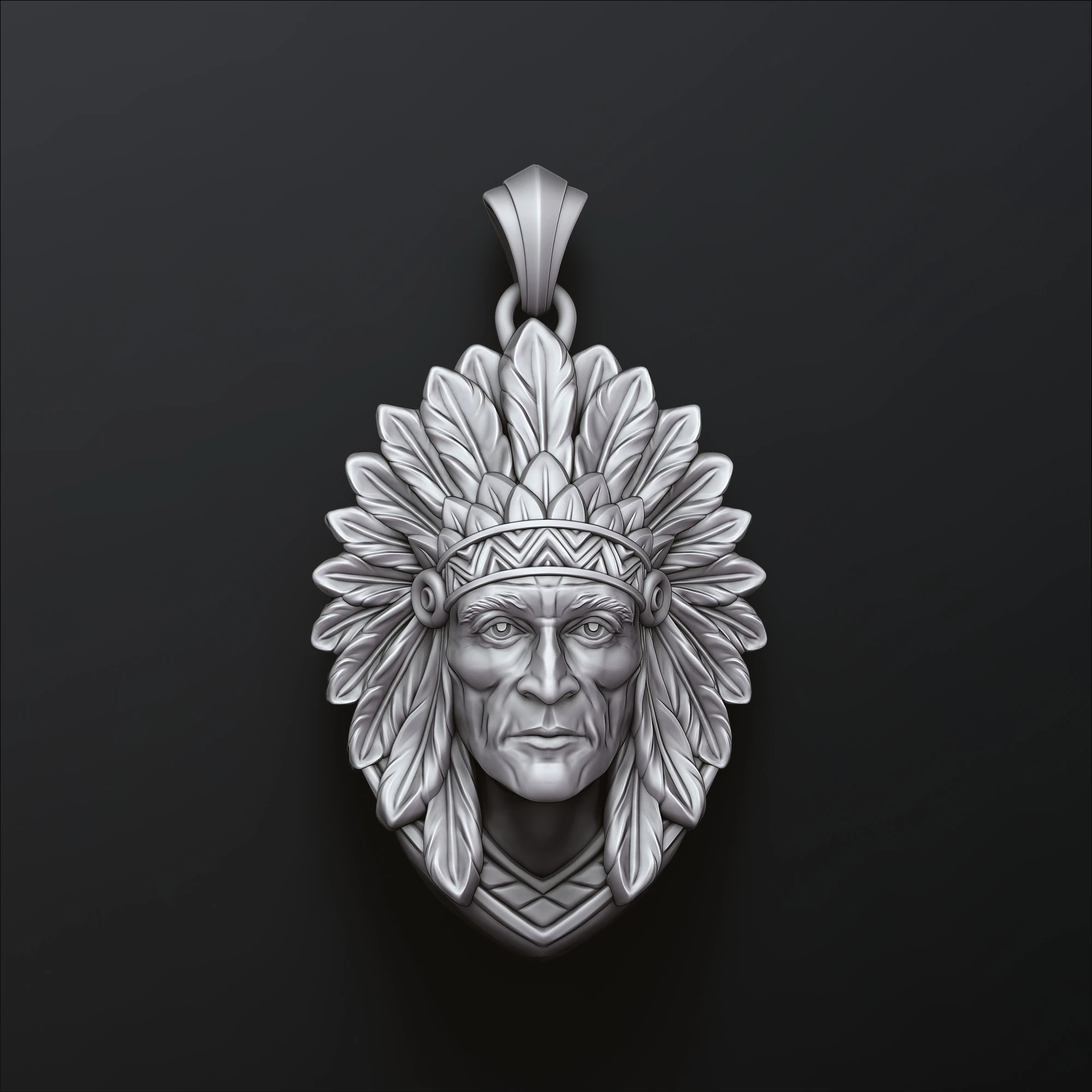 Native Indian Pendant 3D print model 3D Print Model .c4d .max .obj .3ds .fbx .stl .blend 