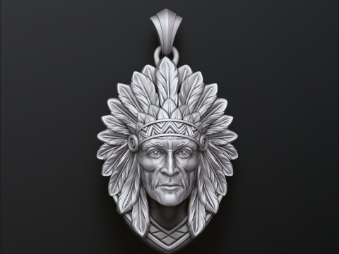 Native Indian Pendant 3D print model Model Cetak 3D