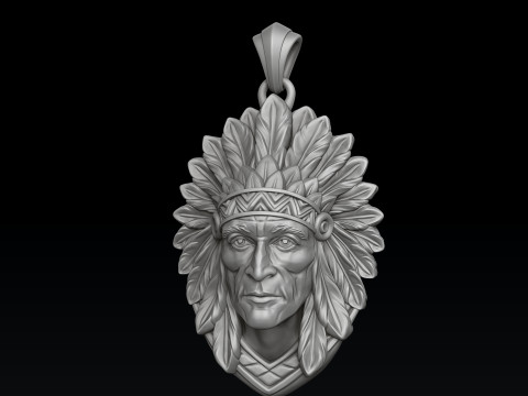 Native Indian Pendant 3D print model 3D Baskı Modeli