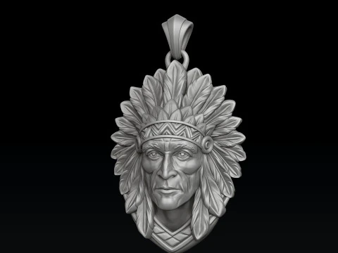 Native Indian Pendant 3D print model 3D Print Model
