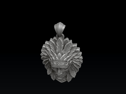 Native Indian Pendant 3D print model 3D Baskı Modeli