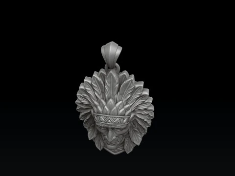 Native Indian Pendant 3D print model 3D Print Model
