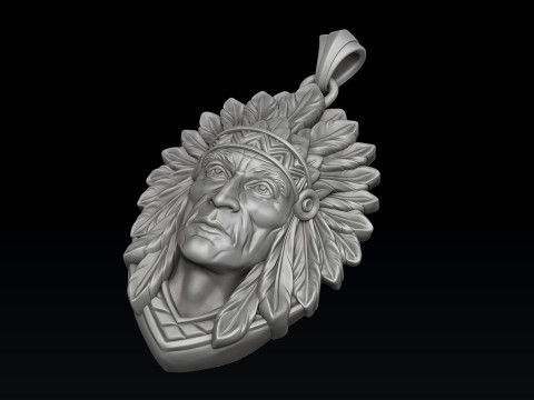 Native Indian Pendant 3D print model 3D Baskı Modeli