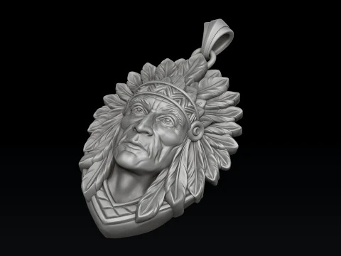 Native Indian Pendant 3D print model 3D Print Model