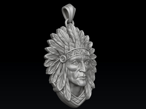 Native Indian Pendant 3D print model 3D Baskı Modeli
