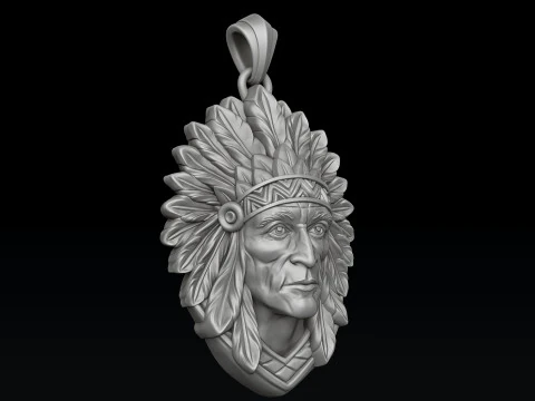 Native Indian Pendant 3D print model 3D Print Model