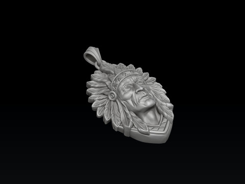 Native Indian Pendant 3D print model 3D Baskı Modeli