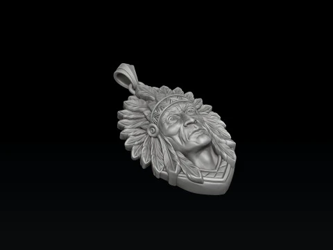 Native Indian Pendant 3D print model 3D Print Model