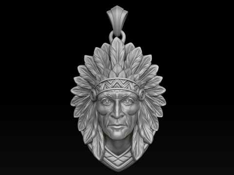 Native Indian Pendant 3D print model 3D Baskı Modeli