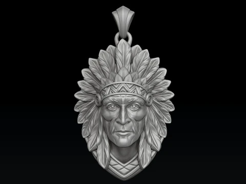 Native Indian Pendant 3D print model 3D Print Model