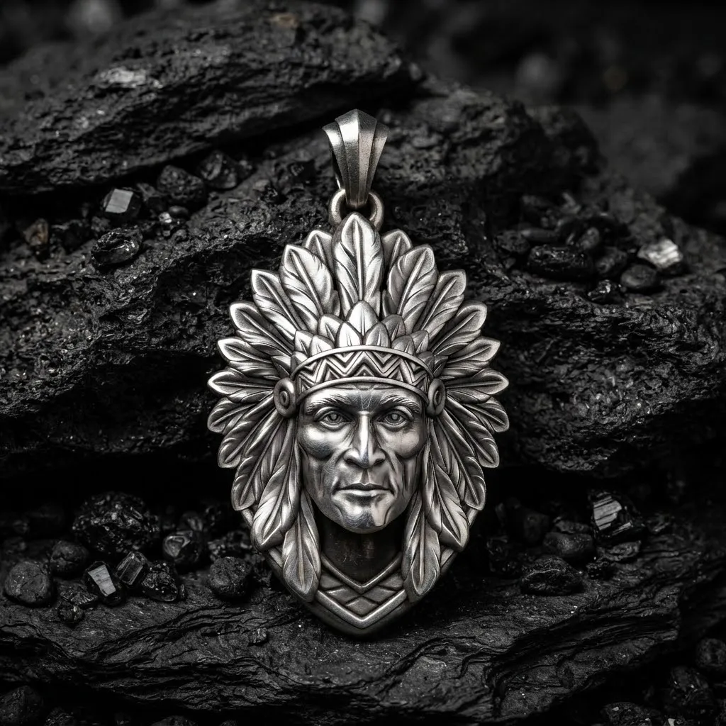 Native Indian Pendant 3D print model 3D Print Model .c4d .max .obj .3ds .fbx .stl .blend