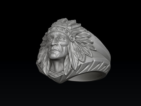 Native Indian Ring v2 3D print model 3D प्रिंट मॉडल