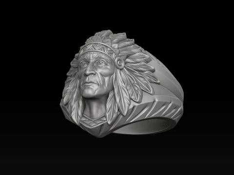 Native Indian Ring v2 3D print model 3D Print Model