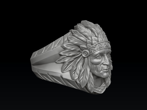 Native Indian Ring v2 3D print model 3D प्रिंट मॉडल