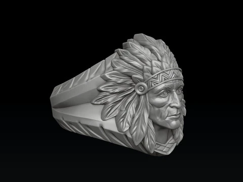 Native Indian Ring v2 3D print model 3D Print Model