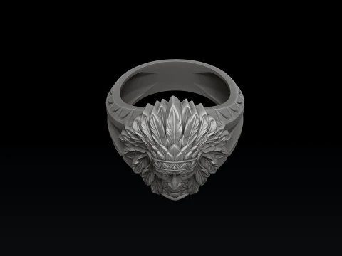 Native Indian Ring v2 3D print model 3D Print Model