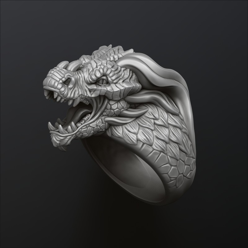 Dragon Ring 3D print model 3D Принт Модель .c4d .max .obj .3ds .fbx .stl .blend