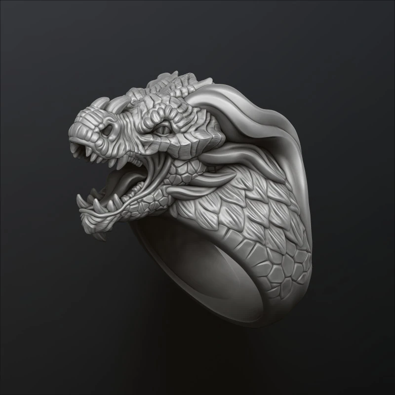3D модель для друку Dragon Ring 3D Принт Модель .c4d .max .obj .3ds .fbx .stl .blend 