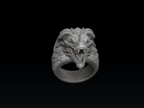 Dragon Ring 3D print model 3D Принт Модель