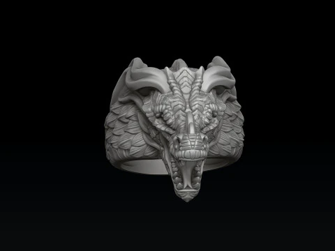 3D модель для друку Dragon Ring 3D Принт Модель
