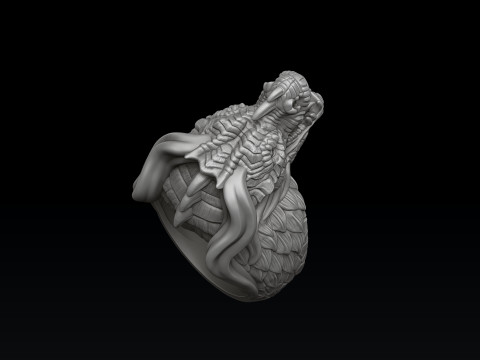 Dragon Ring 3D print model 3D Принт Модель