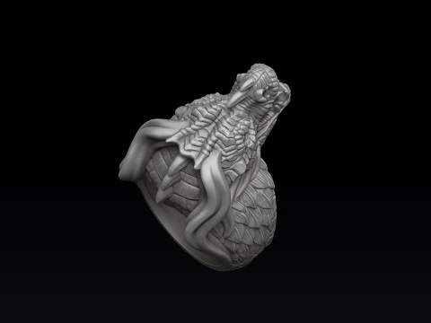 3D модель для друку Dragon Ring 3D Принт Модель