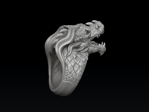 Dragon Ring 3D print model 3D Принт Модель