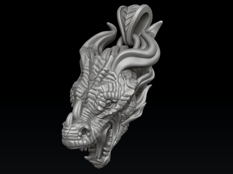 Dragon Pendant 3D print model Model Cetak 3D