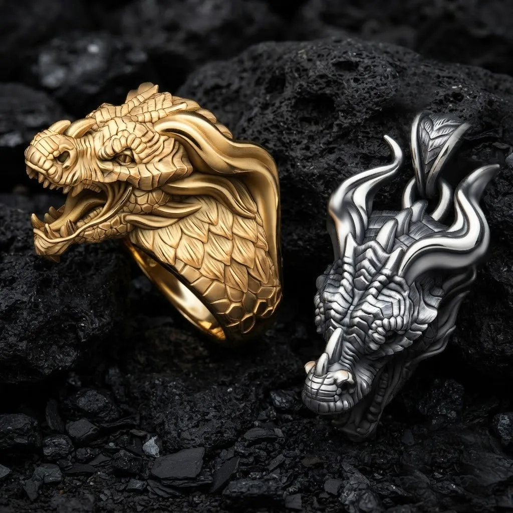 Dragon Ring Pendant Collection 3D print models 3D Print Model .c4d .max .obj .3ds .fbx .stl .blend 
