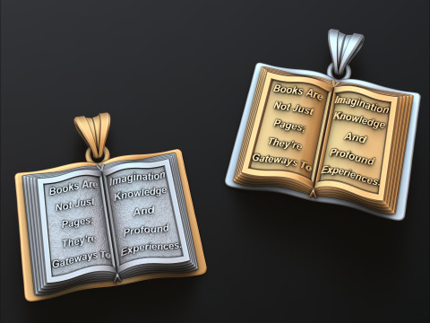 Book Pendant 3D print model Model Cetak 3D