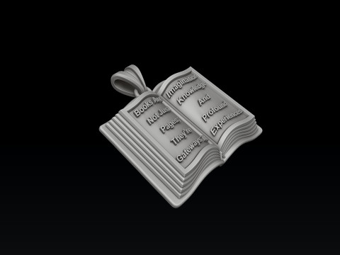 Book Pendant 3D print model 3D Print Model