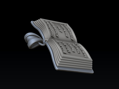 Book Pendant 3D print model 3D Print Model