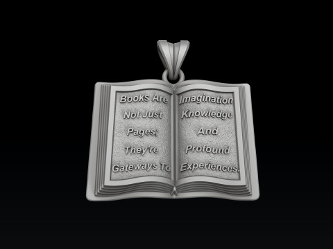 Book Pendant 3D print model 3D Print Model