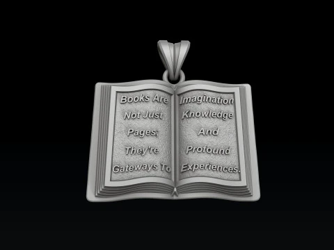 Modelo de impress&atilde;o 3D de pingente de livro Modelo de Impressão 3D