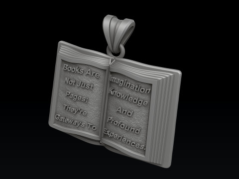 Book Pendant 3D print model 3D Print Model
