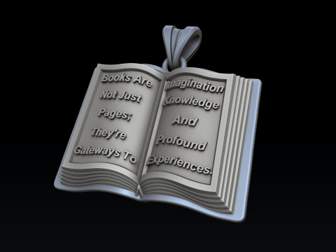 Book Pendant 3D print model 3D Print Model