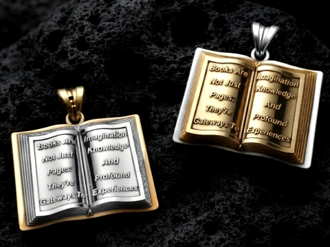 Mod&egrave;le d'impression 3D du pendentif livre Modèles 3D en vedette
