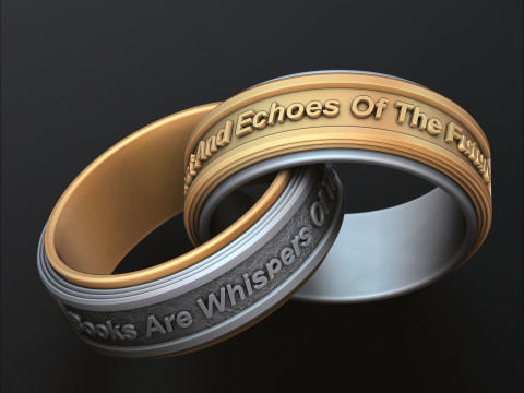 Book Ring 3D print model Modello di stampa 3D
