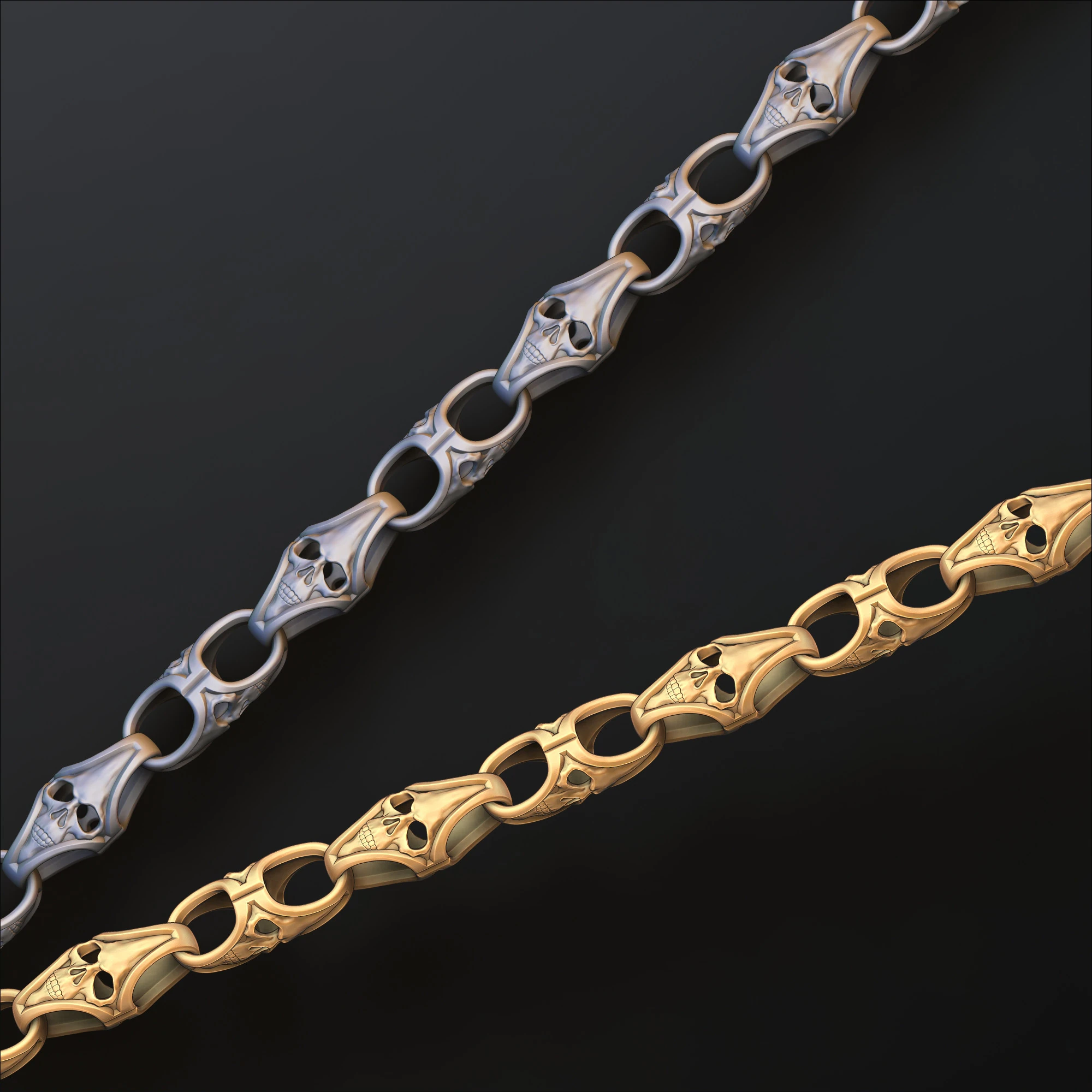 Skull Chain v2 3D print model 3D Print Model .c4d .max .obj .3ds .fbx .stl .blend 