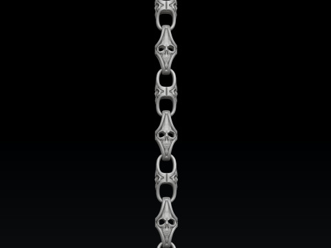 Skull Chain v2 3D print model 3D प्रिंट मॉडल